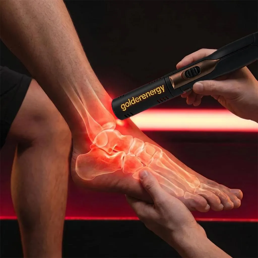 Glowing illustration of light reaching the foot and ankle